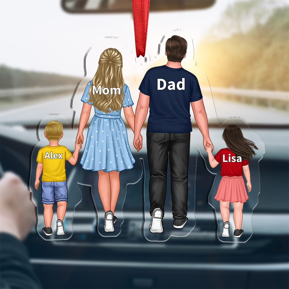 Personalised Family Hanging Ornament Custom 2–10 Names Keychain Acrylic Pendant Gifts for Dad/Mum-Jessemade AU