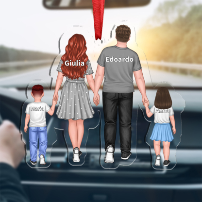 Personalised Family Hanging Ornament Custom 2–10 Names Keychain Acrylic Pendant Gifts for Dad/Mum-Jessemade AU