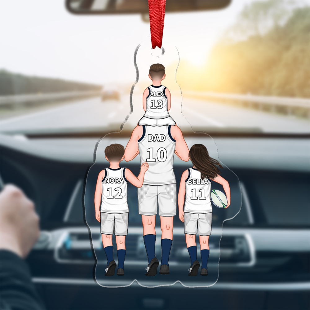 Personalised 2–9 Names Australian Rules Football Family Keyring Custom Acrylic Keychain Gift for Dad-Jessemade AU