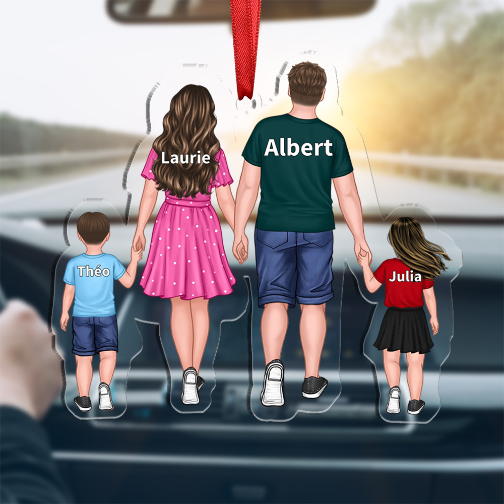 [Copy]Personalised Family Hanging Ornament Custom 2–4 Names Keychain Acrylic Pendant Father's Day Gift for Dad