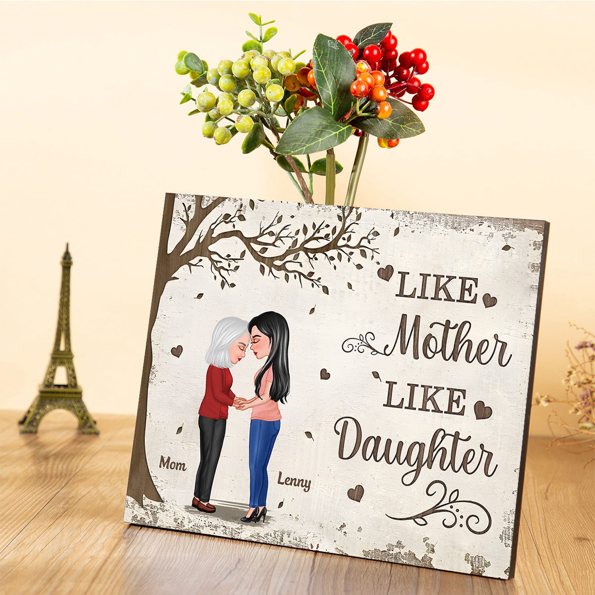 Personalised Wooden Plaque LIKE Mother LIKE Daughter Gift for mum | Jessemade