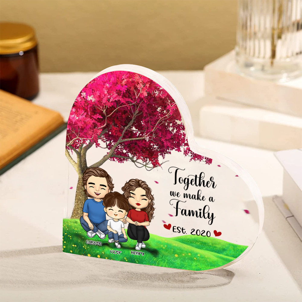Personalised Heart Acrylic Plaque Together We Make a Family Mothers Day Gift | Jessemade