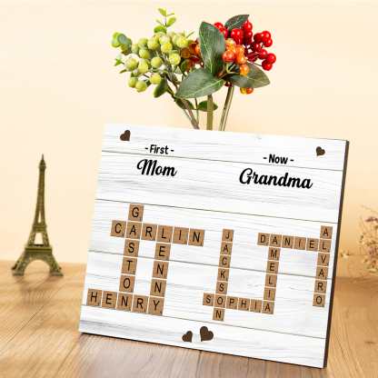Personalised Wooden Plaque Crossword Family Keepsake Gift for Nanna | Jessemade