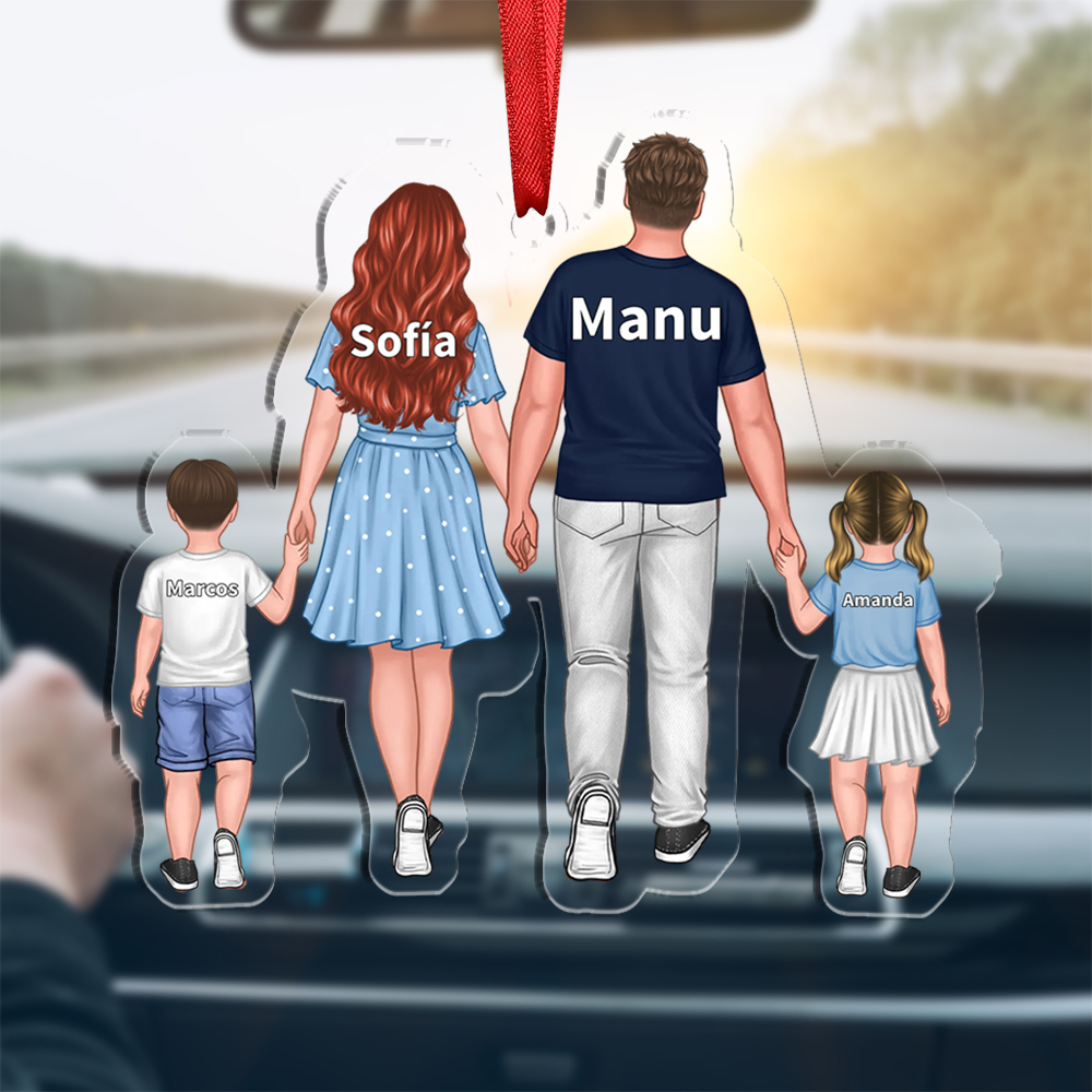 Personalised Family Hanging Ornament Custom 2–10 Names Keychain Acrylic Pendant Gifts for Dad/Mum-Jessemade AU