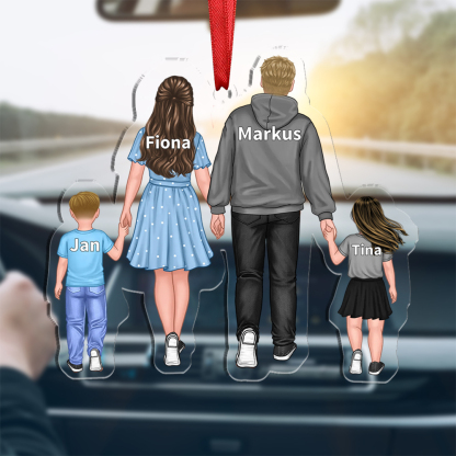 Personalised Family Hanging Ornament Custom 2–10 Names Keychain Acrylic Pendant Gifts for Dad/Mum-Jessemade AU