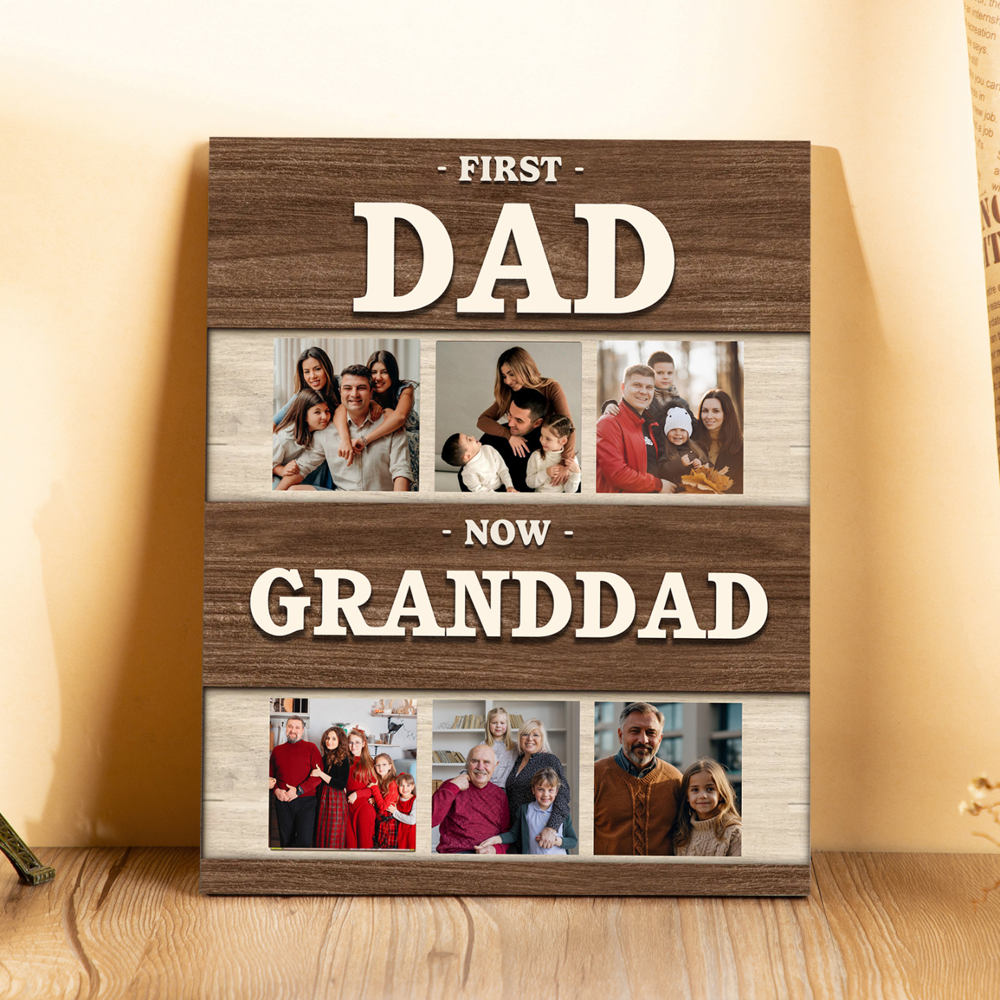 Personalised Photo Plaque – First Dad, Now Granddad Plaque with Custom Photo | Jessemade