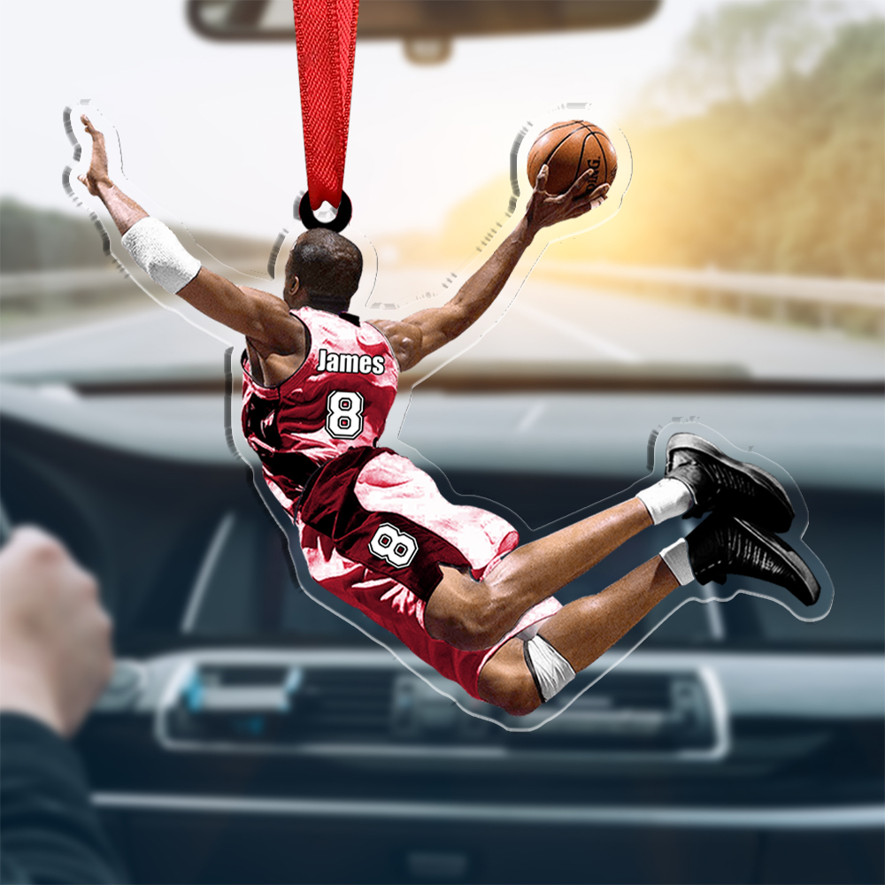 [Copy]Personalised Basketball Hanging Ornament Custom Name & Jersey Number Acrylic Keychain Gifts for Him