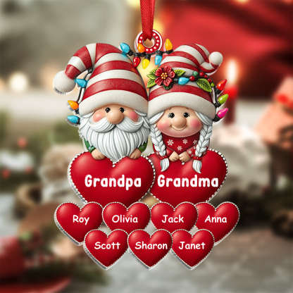 Personalised Santa Claus Hanging Ornament Custom 3-17 Names Acrylic Christmas Gift for Granddad/Nanna/Mum/Dad-Jessemade AU