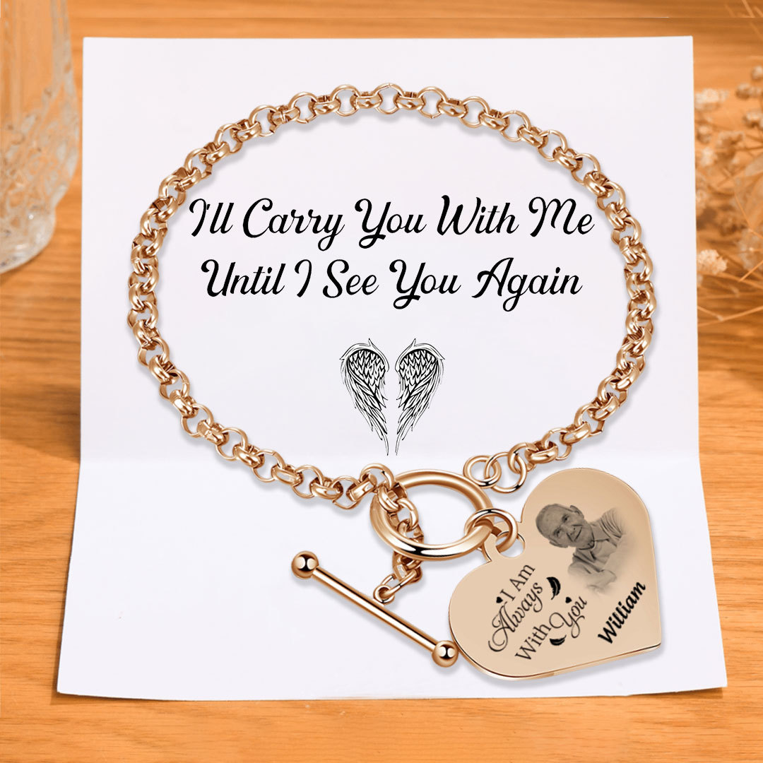 Personalised Memorial Bracelet with Custom Name and Photo I Am Always With You Gift Set for Family Members-Jessemade AU