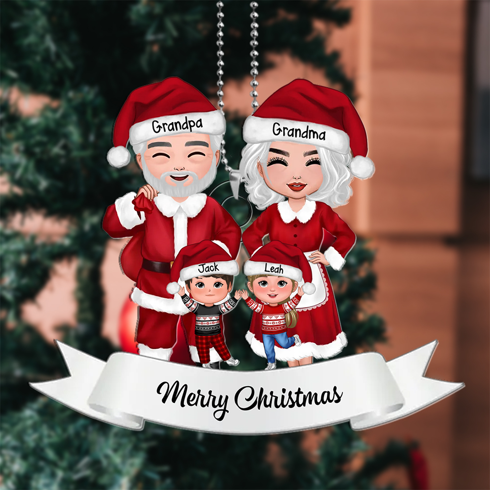 Custom 3-8 Family Members Christmas Ornament Personalised Names Gift for Grandparents with 6 Kids-Jessemade AU