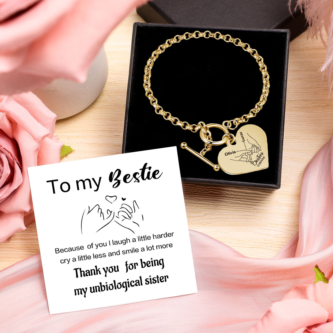 Personalised Pinky Promise Besties Forever Bracelet Custom 2 Names Gift Set for Friends-Jessemade AU