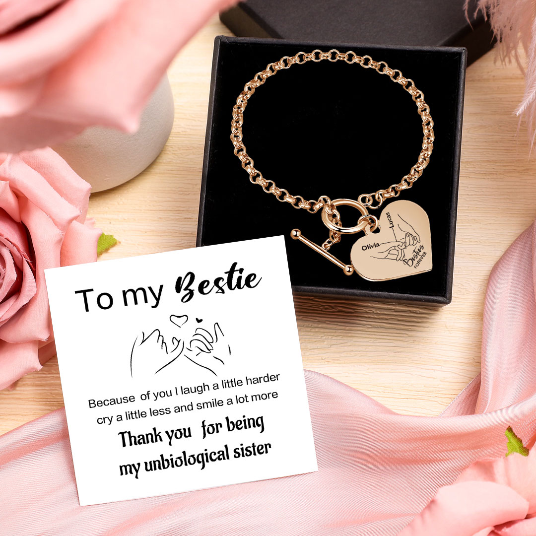 Personalised Pinky Promise Besties Forever Bracelet Custom 2 Names Gift Set for Friends-Jessemade AU