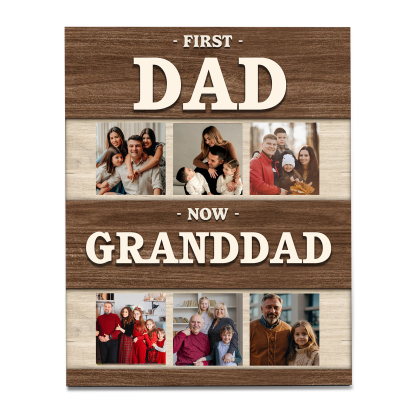 Personalised Photo Plaque – First Dad, Now Granddad Plaque with Custom Photo | Jessemade