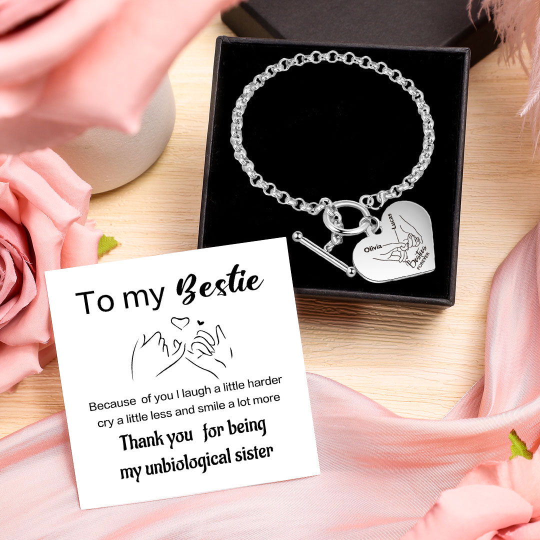 Personalised Pinky Promise Besties Forever Bracelet Custom 2 Names Gift Set for Friends-Jessemade AU