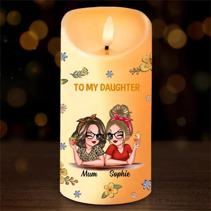 For Mum/Daughter Personalised 2 Names LED Candle Candle Gift for Mum/Daughter | Jessemade