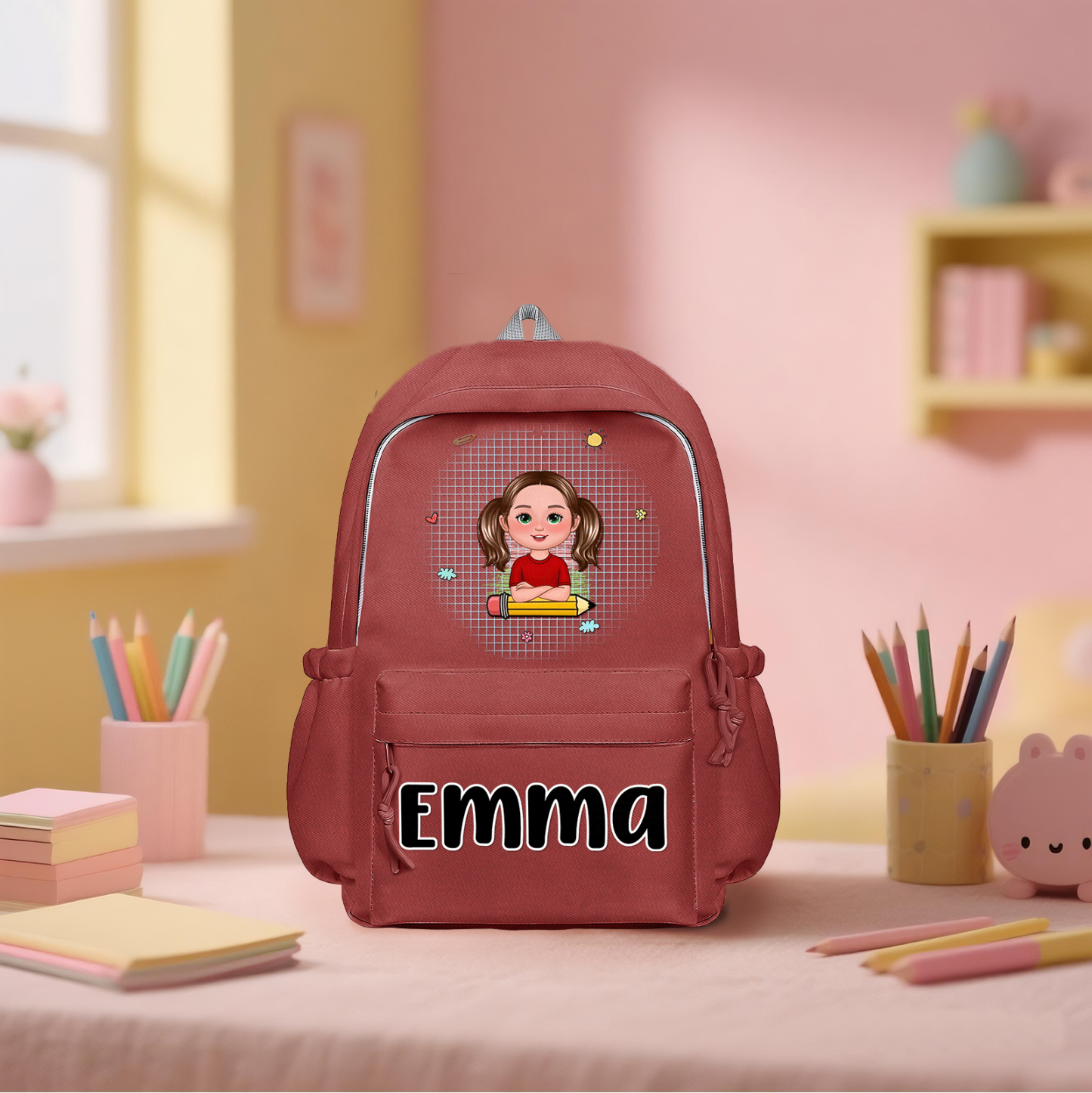 Personalised Kids’ School Backpack – Custom Name & Cartoon Design, Multiple Colours Back to school gift | Jessemade