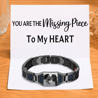 Personalised Men Bracelet Magnetic Custom Photo Bracelet for Him Valentine Gift