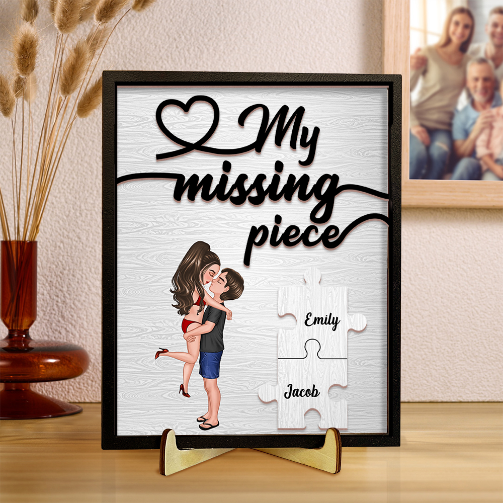 Couple Personalised Wooden Plaque You're My Missing Piece Gift for Her