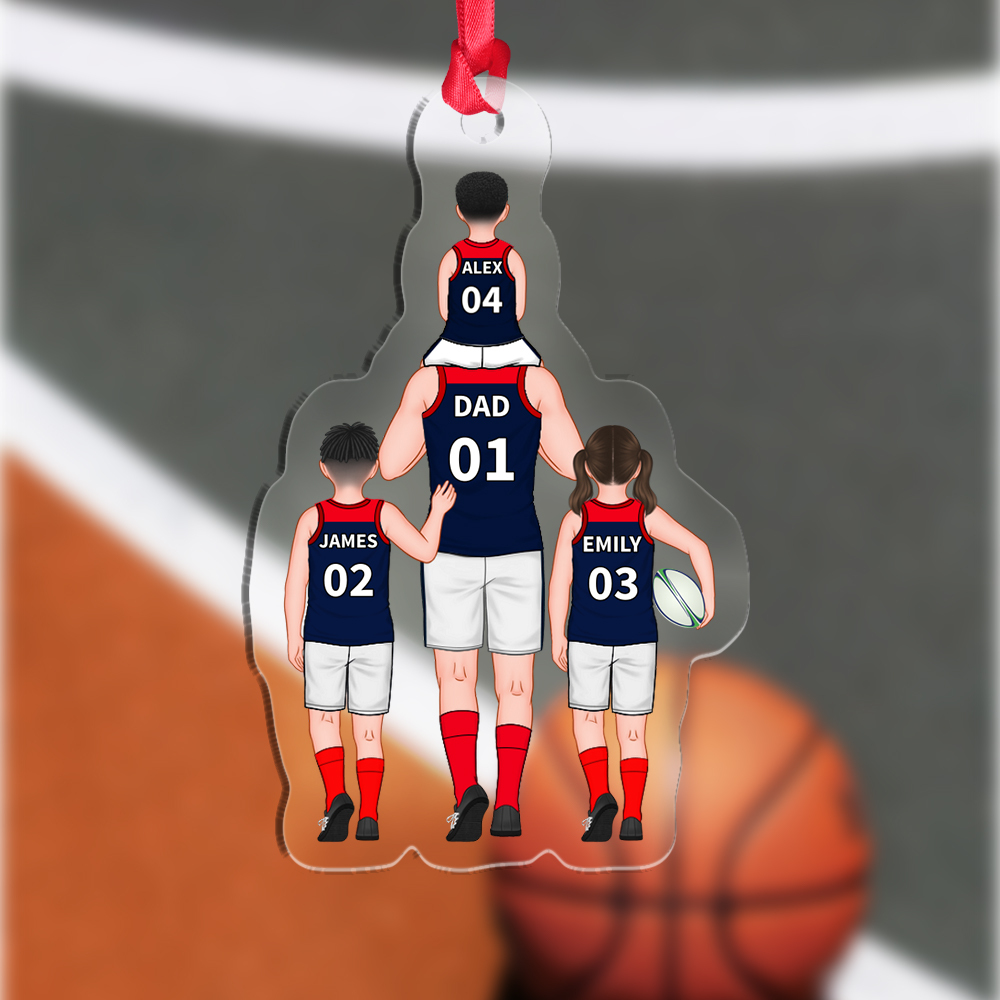 Personalised 2–9 Names Acrylic Keyrings Dad and Kids Australian Rules Football Team Family Keychain Custom Father's Day Gift for Dad Grandpa-Jessemade AU