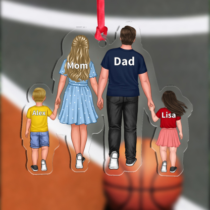Personalised Family Hanging Ornament Custom 2–10 Names Keychain Acrylic Pendant Gifts for Dad/Mum-Jessemade AU