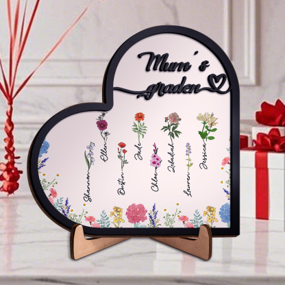 Custom Mum’s Garden Floral Name Plaque – Personalised Mother’s Day Birthflower Gift | Jessemade