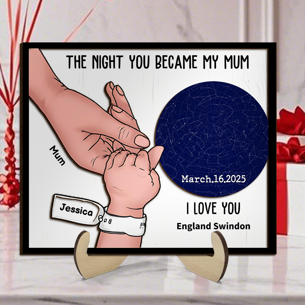The Night You Became My Mummy – Personalised Star Map and Hand-Holding Artwork | Jessemade