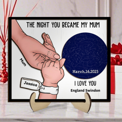 The Night You Became My Mummy – Personalised Star Map and Hand-Holding Artwork | Jessemade