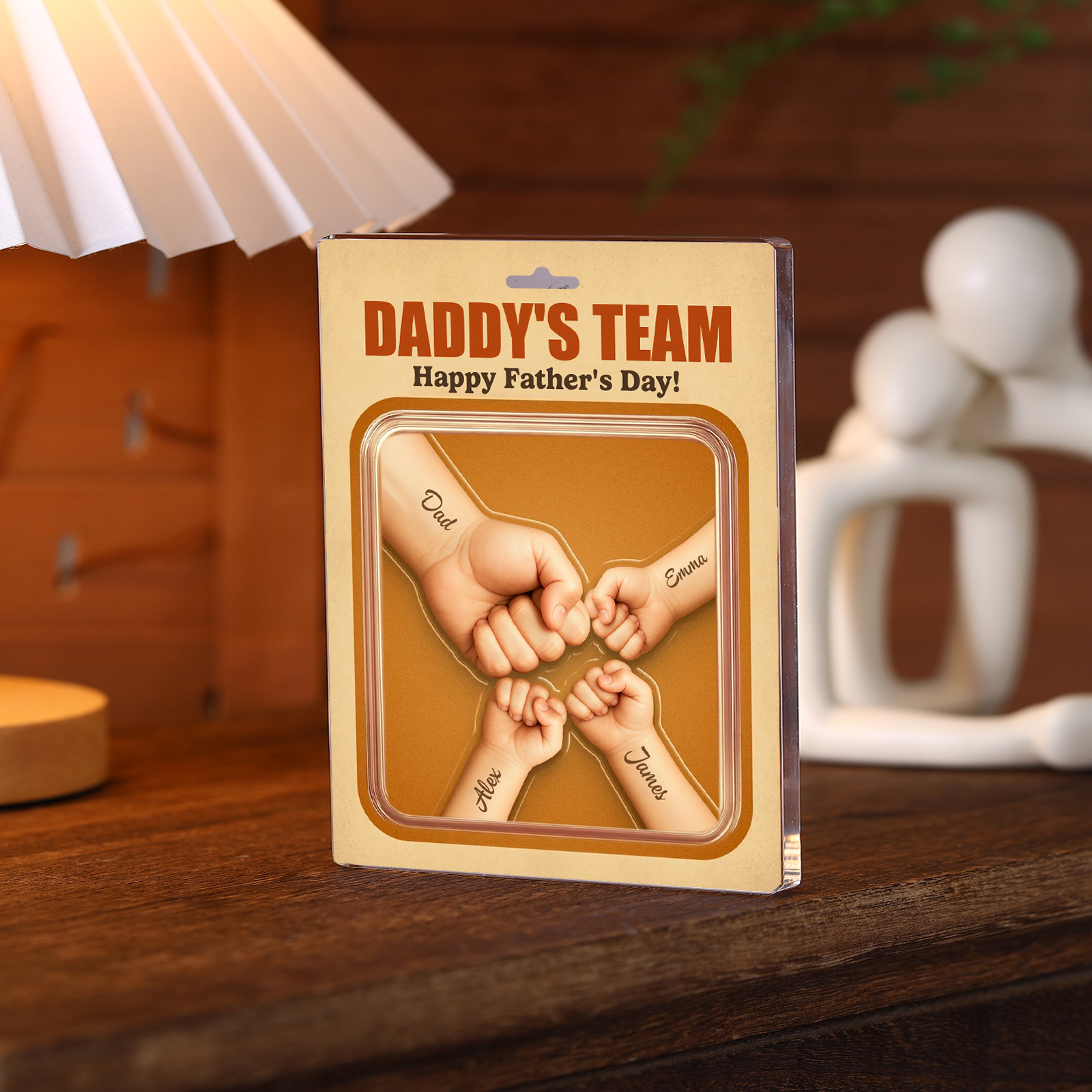 Personalised Daddy’s Team Acrylic Block - Custom Plaque Home Decoration for Father | Jessemade