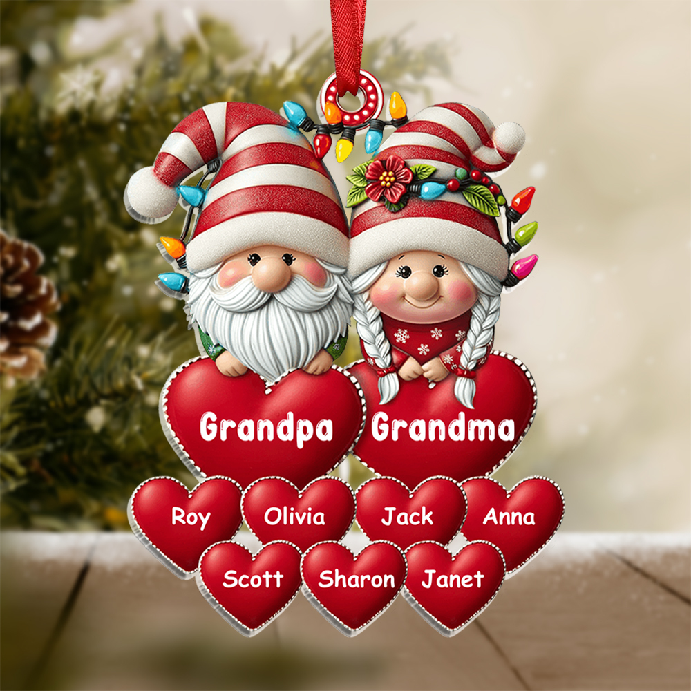 Personalised Santa Claus Hanging Ornament Custom 3-17 Names Acrylic Christmas Gift for Granddad/Nanna/Mum/Dad-Jessemade AU