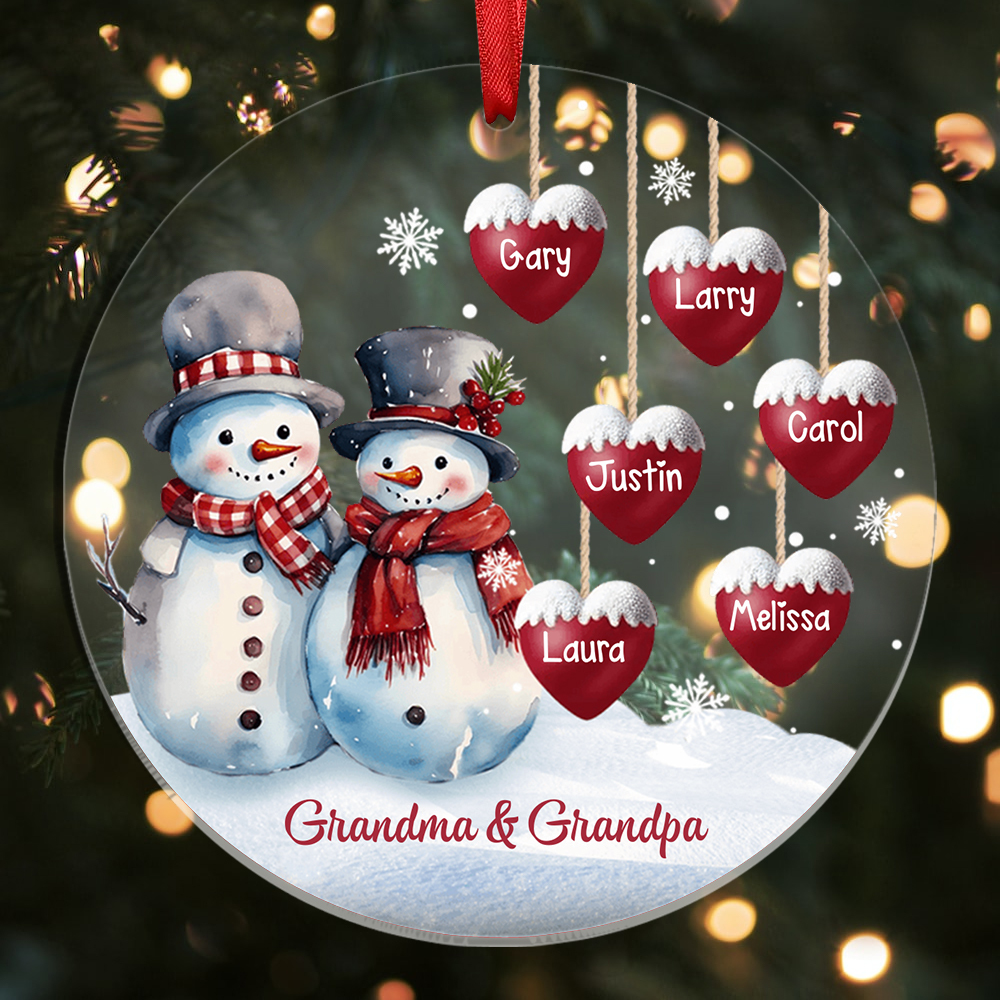 Personalised Snowman Family Ornament Custom with 1-10 Names Christmas Gift-Jessemade AU