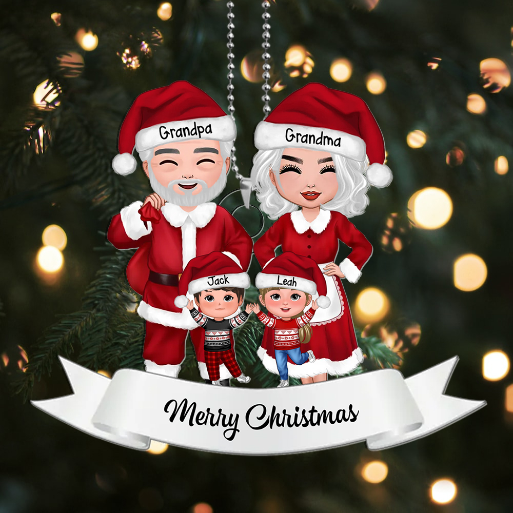 Custom 3-8 Family Members Christmas Ornament Personalised Names Gift for Grandparents with 6 Kids-Jessemade AU