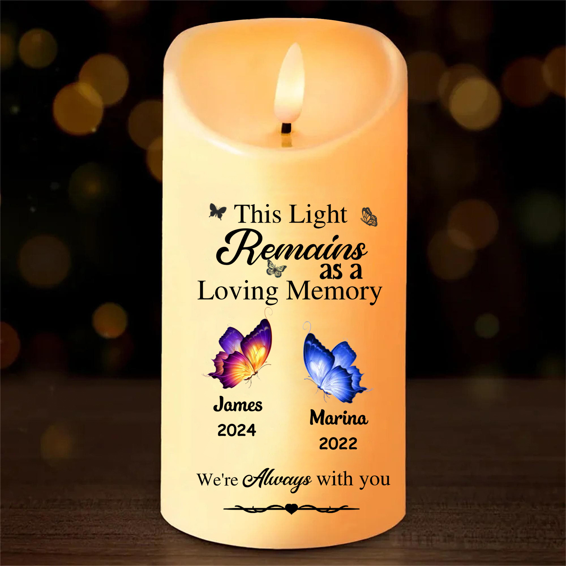 This Light Remains As A Loving Memory Memorial Personalised Custom LED Candle Christmas Gift Sympathy Gift For Family Members
