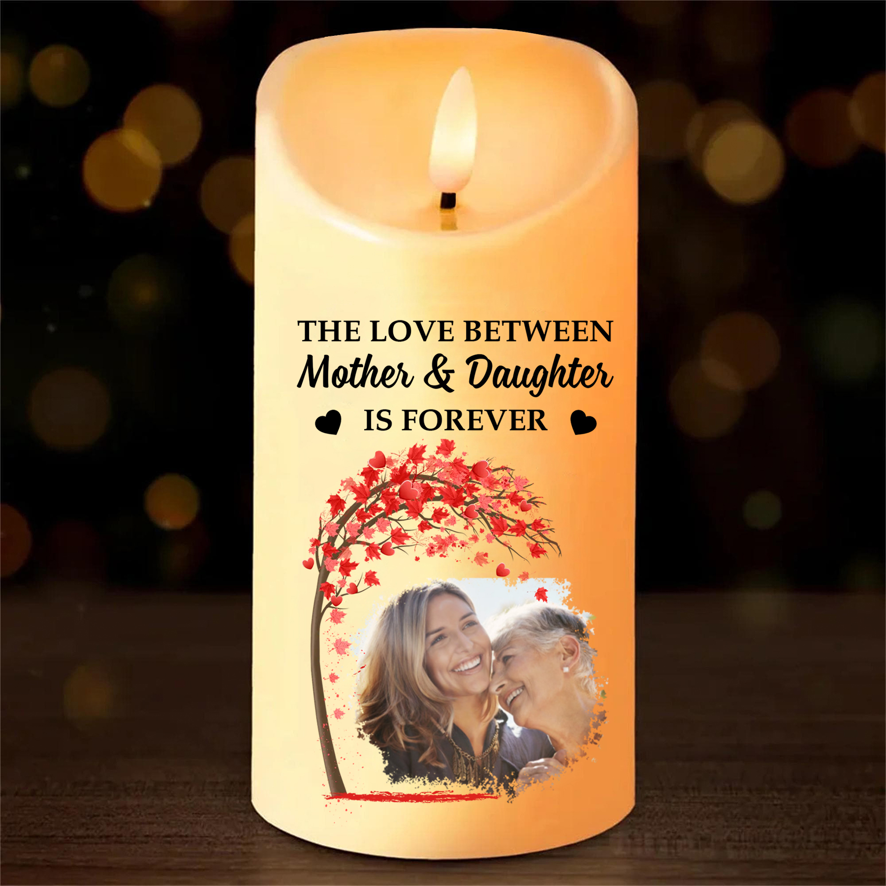 Personalised LED Candle Custom 1 Photo Gift for Mum | Jessemade