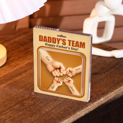 Personalised Daddy’s Team Acrylic Block - Custom Plaque Home Decoration for Father | Jessemade