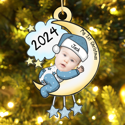 Personalised Baby's First Christmas Ornament with Custom Photo and Name-Jessemade AU