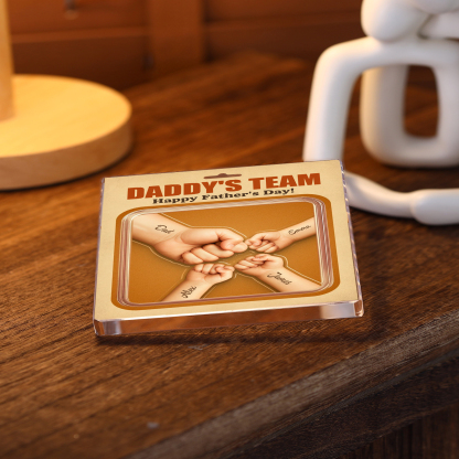 Personalised Daddy’s Team Acrylic Block - Custom Plaque Home Decoration for Father | Jessemade