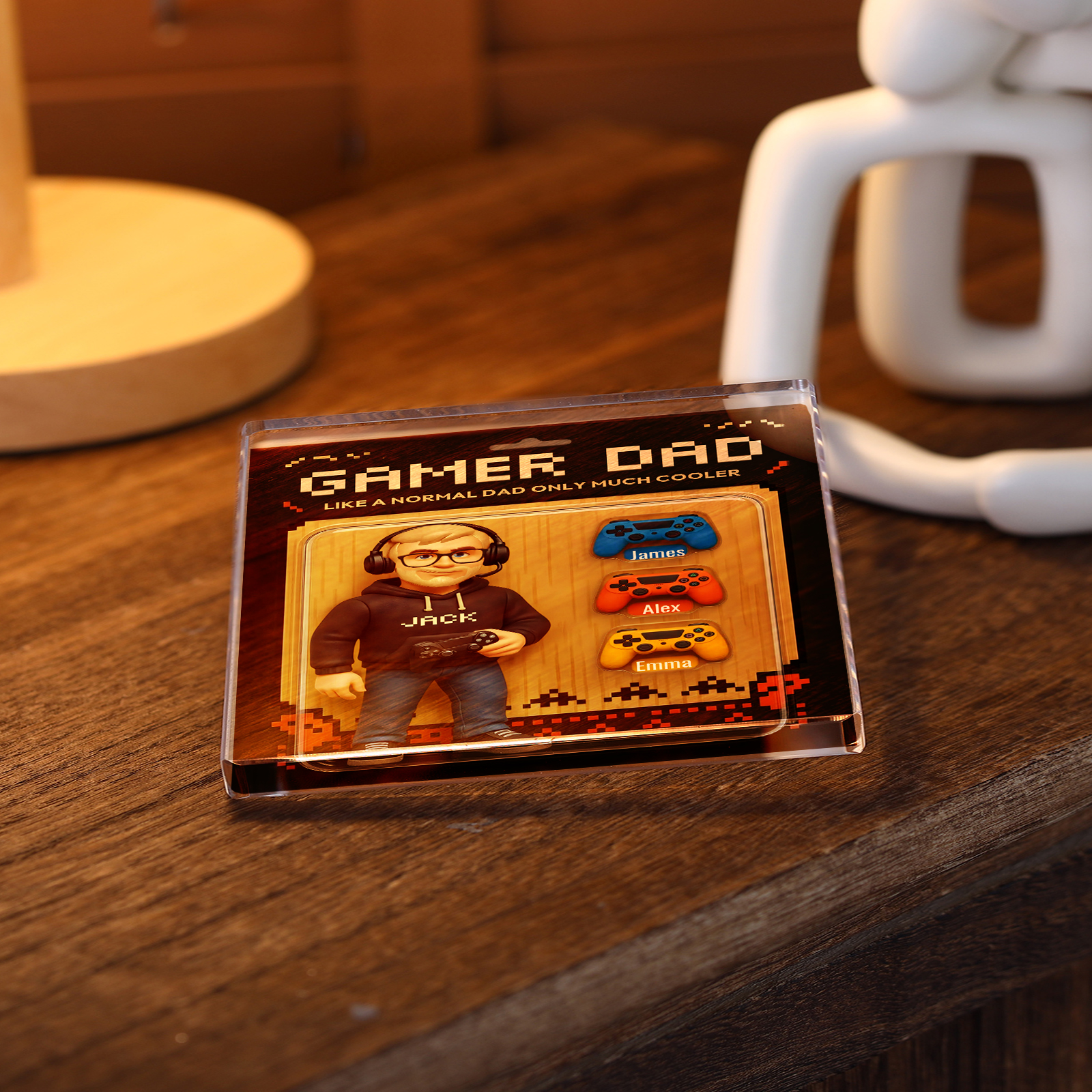 Personalised Gamer Dad Acrylic Plaque - Custom Father's Day Gift | Jessemade