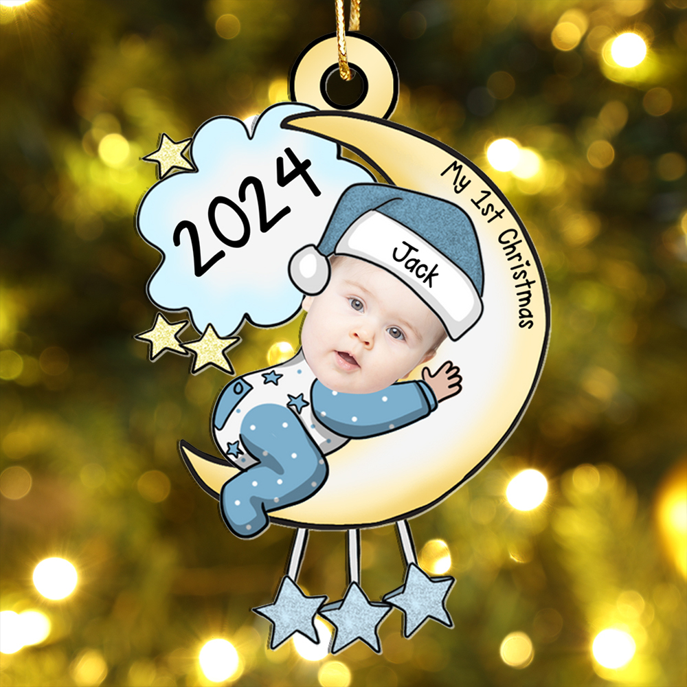 Personalised Baby's First Christmas Ornament with Custom Photo and Name-Jessemade AU