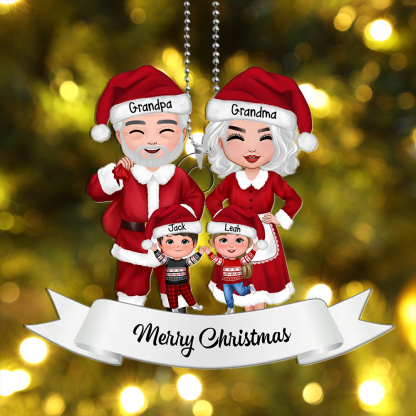 Custom 3-8 Family Members Christmas Ornament Personalised Names Gift for Grandparents with 6 Kids-Jessemade AU