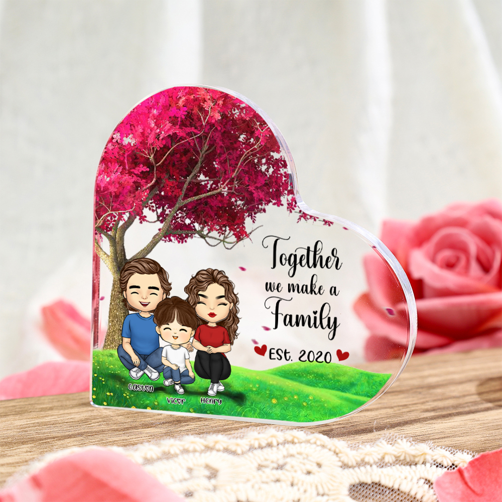 Personalised Heart Acrylic Plaque Together We Make a Family Mothers Day Gift | Jessemade