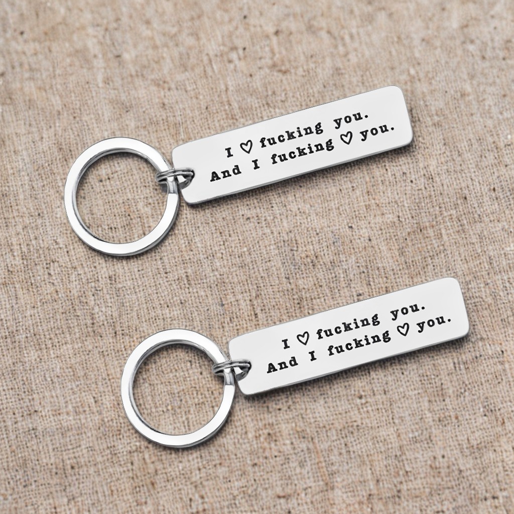 Funny Couple Keychain I Love F❤cking You and I F❤cking Love You Key Ring for Couple-Jessemade AU