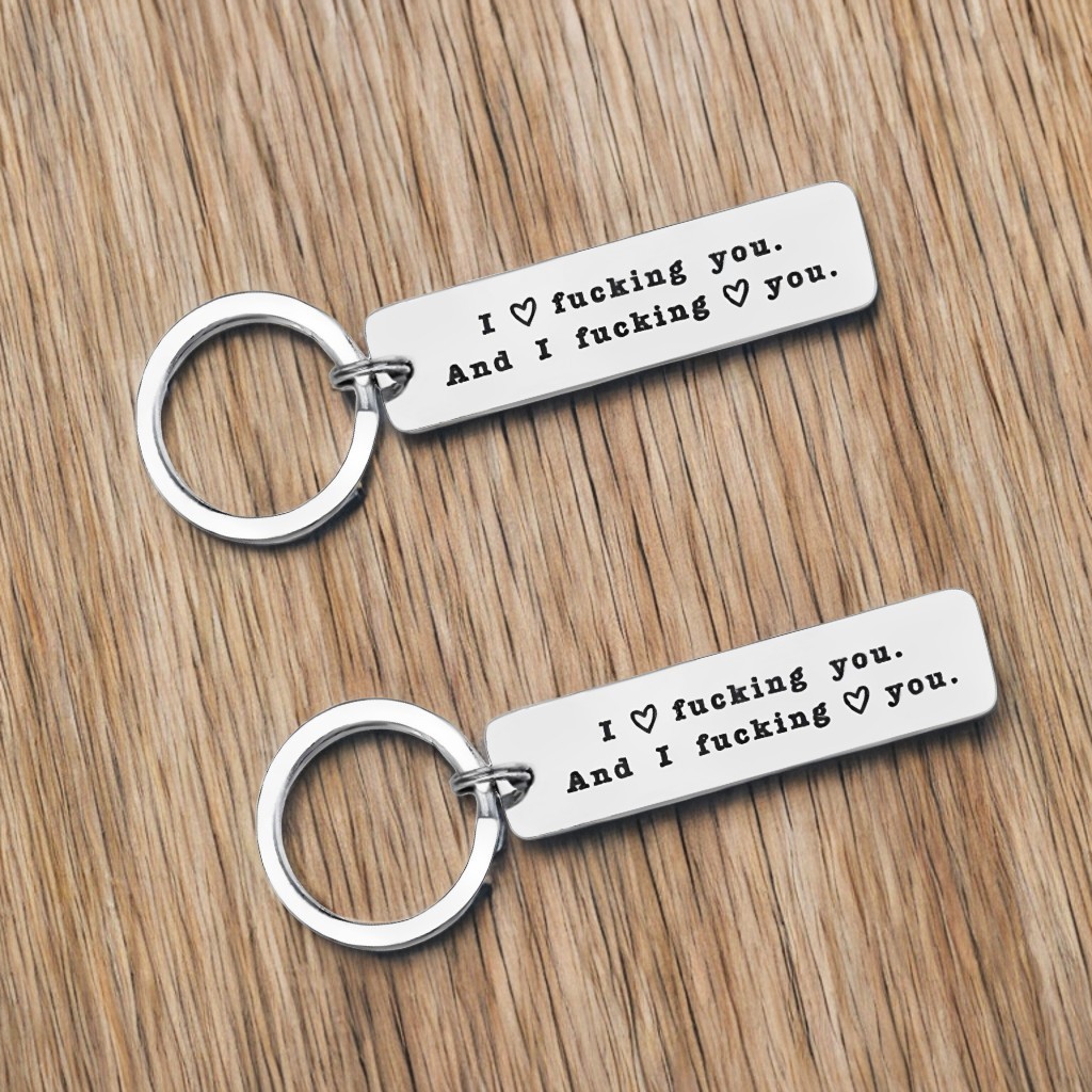 Funny Couple Keychain I Love F❤cking You and I F❤cking Love You Key Ring for Couple-Jessemade AU