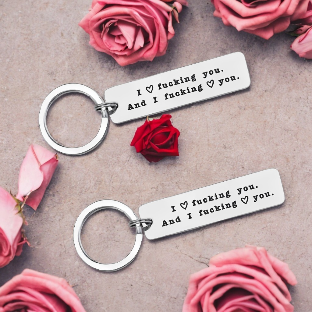 Funny Couple Keychain I Love F❤cking You and I F❤cking Love You Key Ring for Couple-Jessemade AU