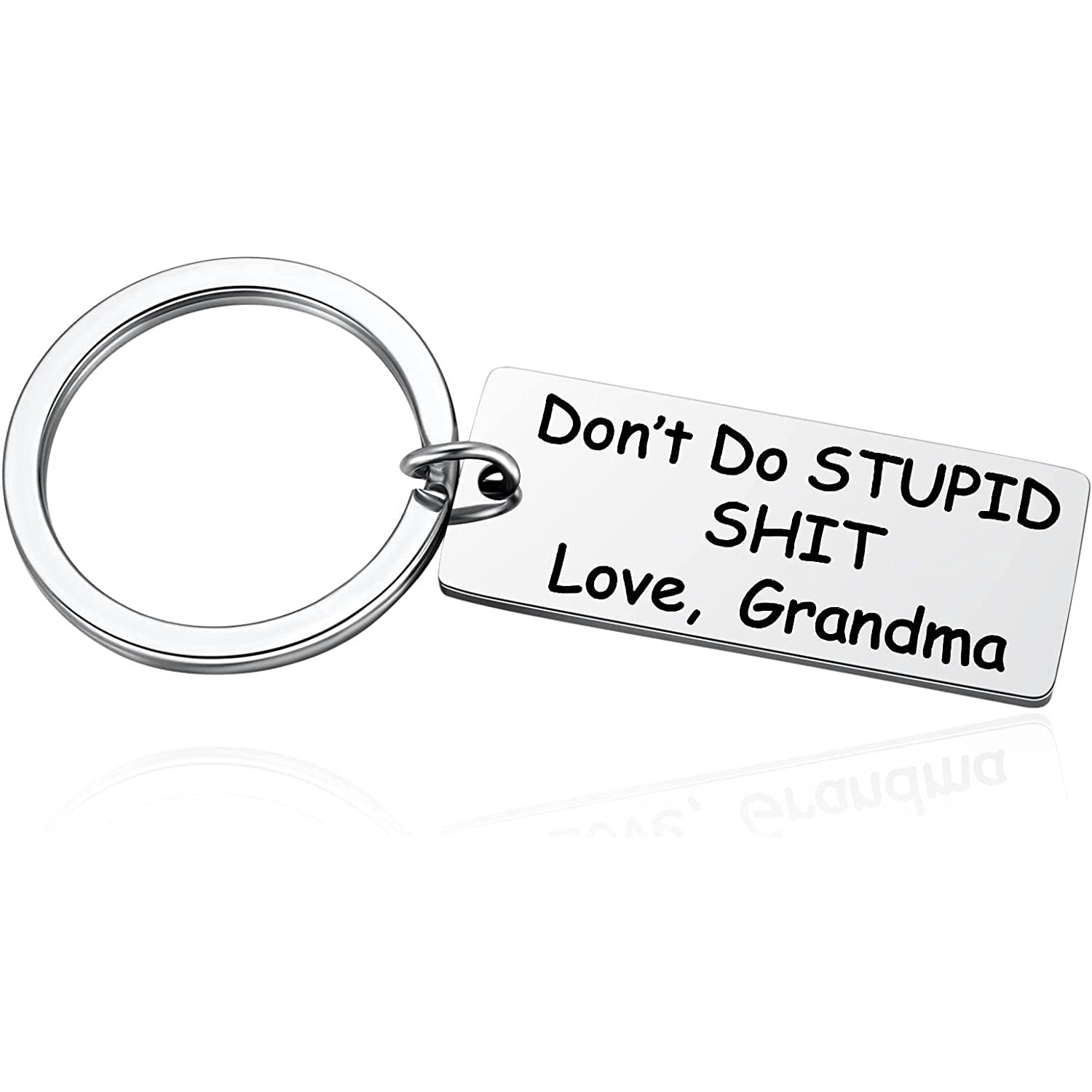 Don't Do Stupid Keychain From Grandma Grandpa Keychain Funny Gifts Set for Kids-Jessemade AU