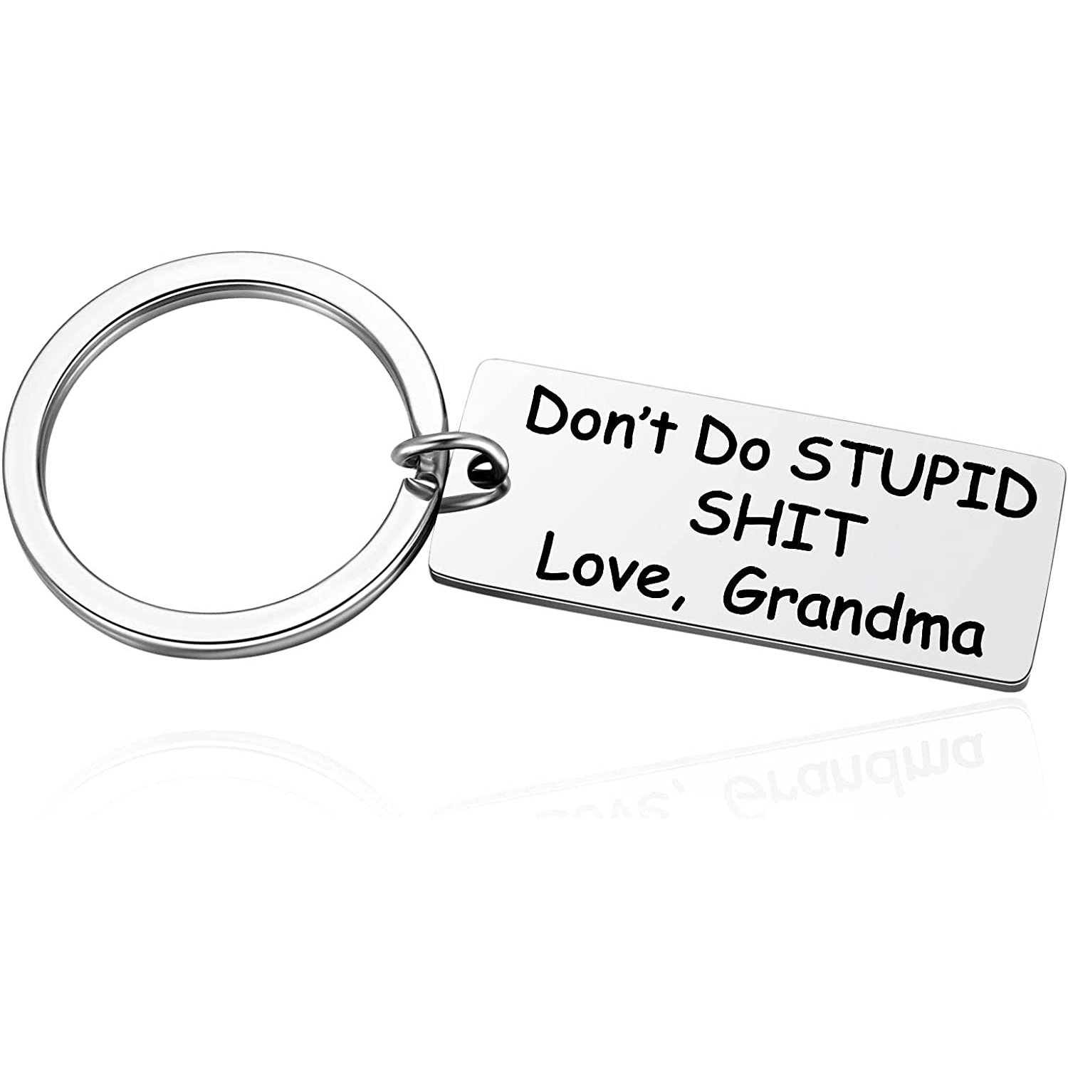 Don't Do Stupid Keychain From Grandma Grandpa Keychain Funny Gifts Set for Kids-Jessemade AU