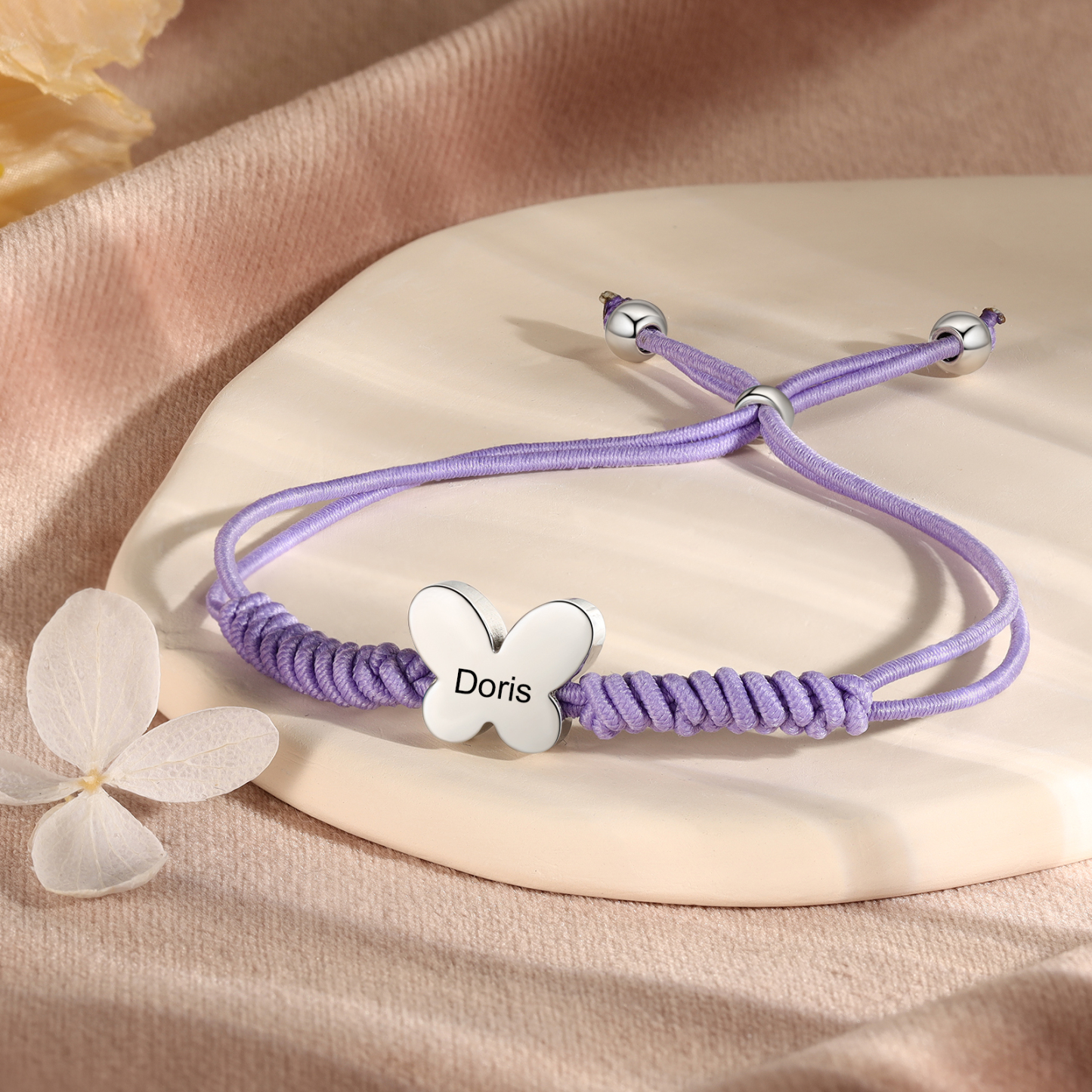 Butterfly Adjustable Bracelet Custom Name Bracelet Gift for Daughter Granddaughter - Your Wings Always Exist, All You Have To Do Is Fly-Jessemade AU