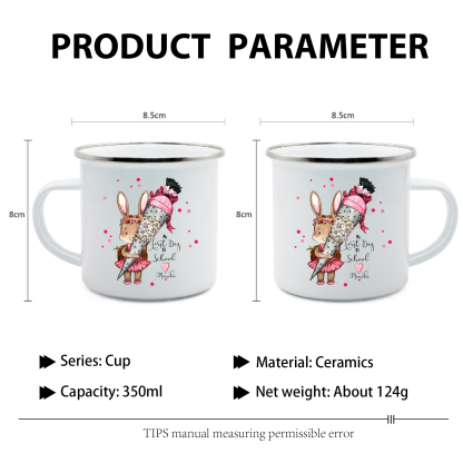 Personalised 2 Names Gift Set Custom Enamel Mug & Ruler & Bracelets Gift Set Back-to-School Gifts for Daughters