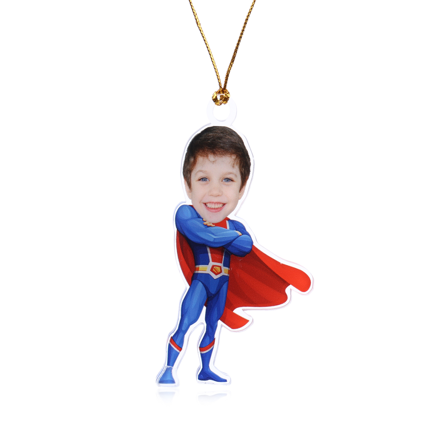 Acrylic Superman Keyring Custom Photo Hanging Ornaments Personalised Keychain for Him | Jessemade-Jessemade AU