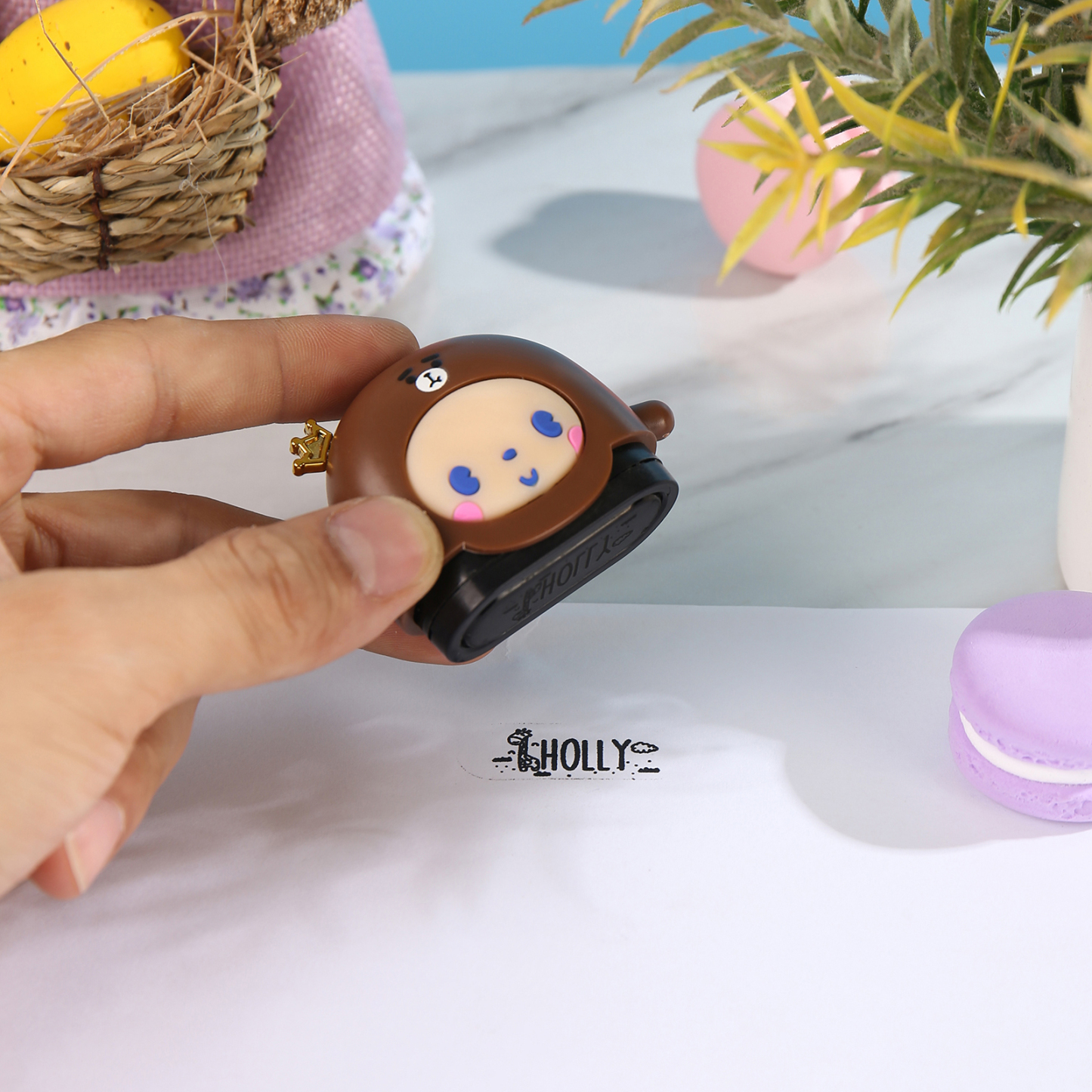 Personalised Name Stamp with Light Back-to-School Gift for Kids Black Ink-Jessemade AU