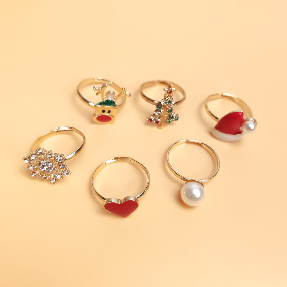 Christmas Adjustable Rings Set Ideal Gift for Family Members-Jessemade AU